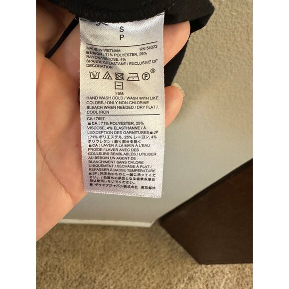 Banana Republic womens Black 3/4 Sleeve‎ Top S Polyester/Viscose Blend - Picture 4 of 6